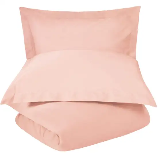 Blush Twin Cotton Washable Duvet Cover Set With Sham Photo 1