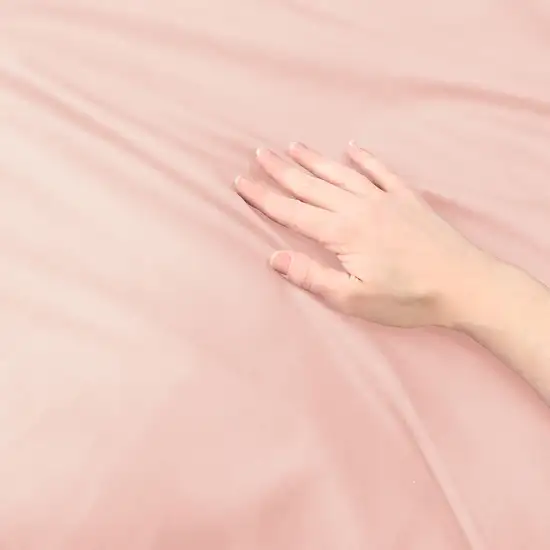 Blush Twin Cotton Washable Duvet Cover Set With Sham Photo 3