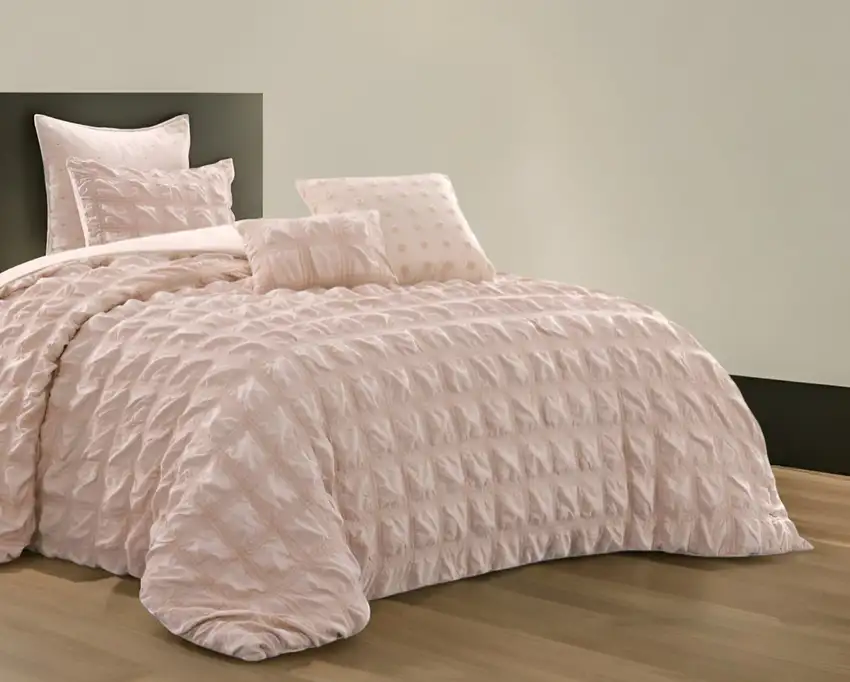 Blush Twin Polyester 180 Thread Count Washable Duvet Cover Set Photo 2
