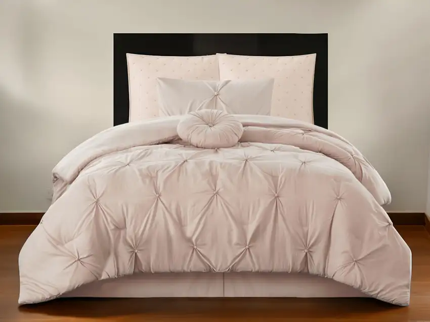Blush Twin Polyester 140 Thread Count Washable Down Comforter Set Photo 1