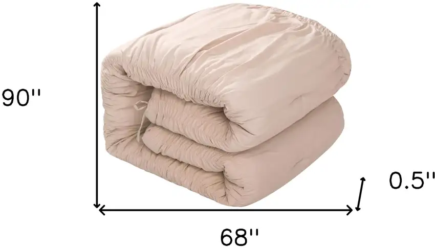 Blush Twin Polyester 180 Thread Count Washable Down Comforter Set Photo 9