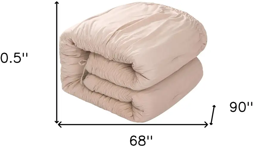 Blush Twin Polyester 180 Thread Count Washable Down Comforter Set Photo 6