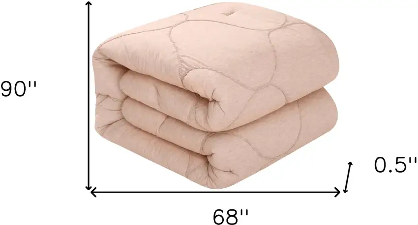 Blush Twin Polyester 180 Thread Count Washable Down Comforter Set Photo 9