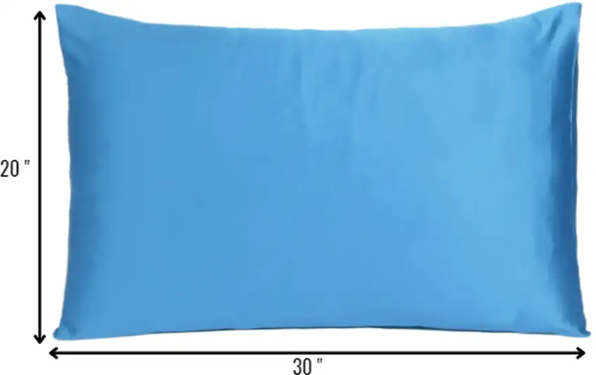 Bright Blue Dreamy Set Of 2 Silky Satin Queen Pillowcases Photo 8