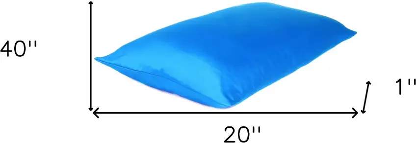 Bright Blue Dreamy Silky Satin King Size Pillowcase Photo 6