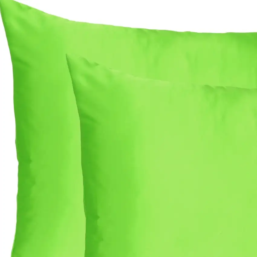 Bright Green Dreamy Set Of 2 Silky Satin King Pillowcases Photo 6