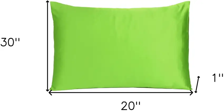 Bright Green Dreamy Set Of 2 Silky Satin Queen Pillowcases Photo 7