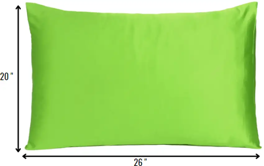 Bright Green Dreamy Set Of 2 Silky Satin Standard Pillowcases Photo 8