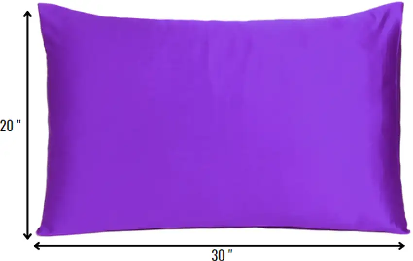 Bright Purple Dreamy Set Of 2 Silky Satin Queen Pillowcases Photo 8