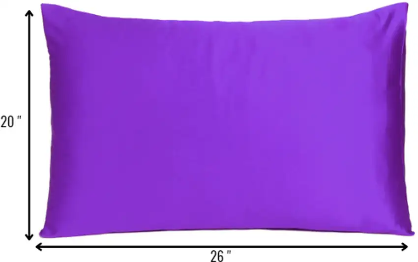 Bright Purple Dreamy Set Of 2 Silky Satin Standard Pillowcases Photo 8