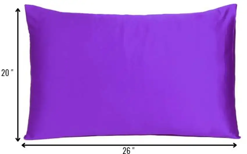 Bright Purple Dreamy Set Of 2 Silky Satin Standard Pillowcases Photo 8