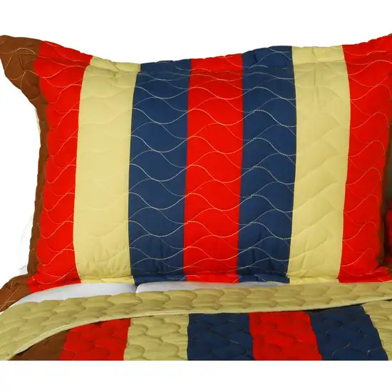 Bubbly Night -  3PC Vermicelli-Quilted Patchwork Quilt Set (Full/Queen Size) Photo 2