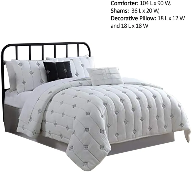 Bucharest 5 Piece Embroidered King Comforter Set with Pleats The Urban Port Photo 2