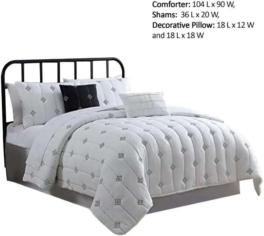 Bucharest 5 Piece Embroidered King Comforter Set with Pleats The Urban Port Photo 2