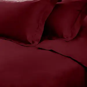 Photo of Burgundy King Cotton Blend 650 Thread Count Washable Duvet Cover Set