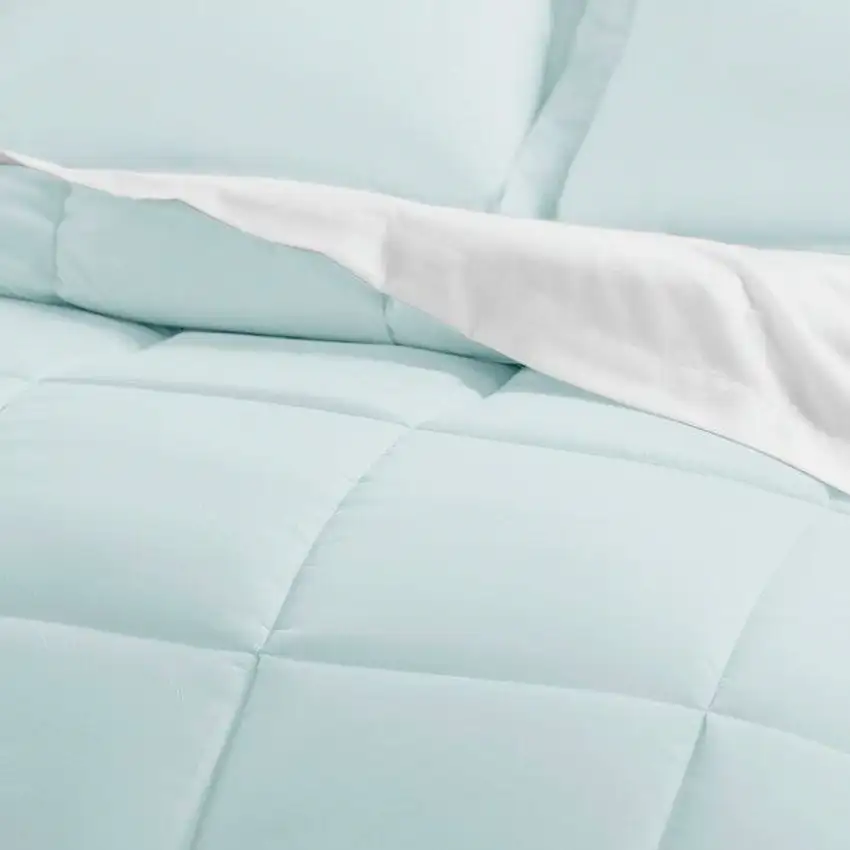 CAL King Microfiber 6-Piece Reversible Bed-in-a-Bag Comforter Set in Aqua Blue Photo 3