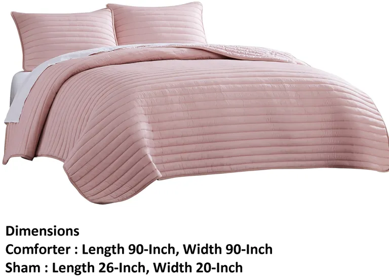 Cabe 3 Piece Queen Comforter Set, Polyester Puffer Channel Quilt Photo 3