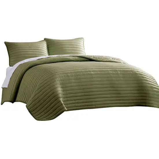 Cabe 3 Piece Queen Comforter Set, Polyester Puffer Channel Quilted Photo 1