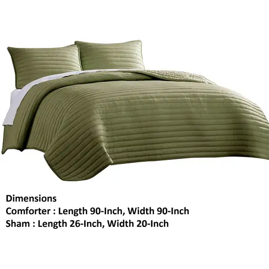 Cabe 3 Piece Queen Comforter Set, Polyester Puffer Channel Quilted Photo 5