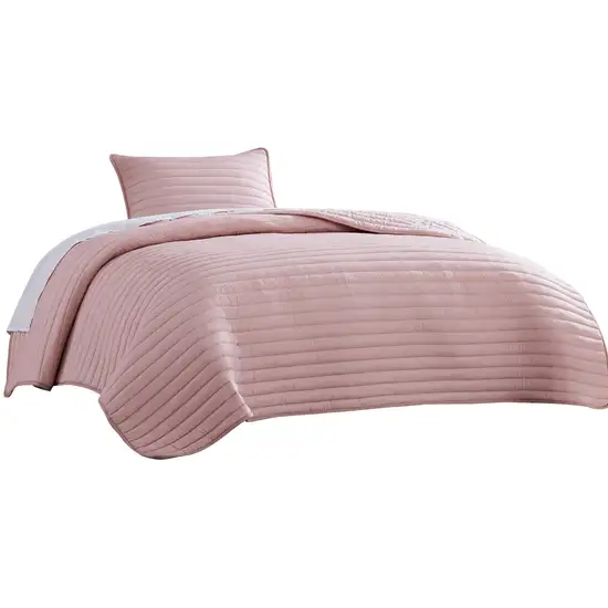 Cabe 2 Piece Twin Comforter Set, Polyester Puffer Channel Quilt Photo 1