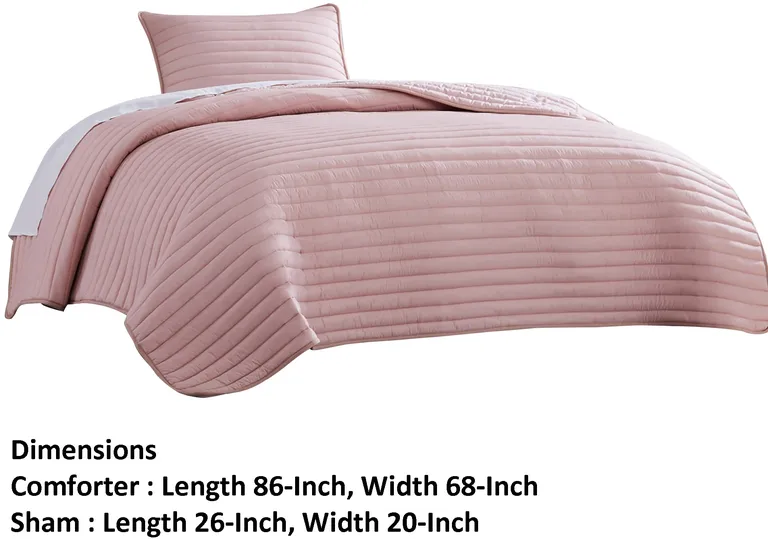 Cabe 2 Piece Twin Comforter Set, Polyester Puffer Channel Quilt Photo 5