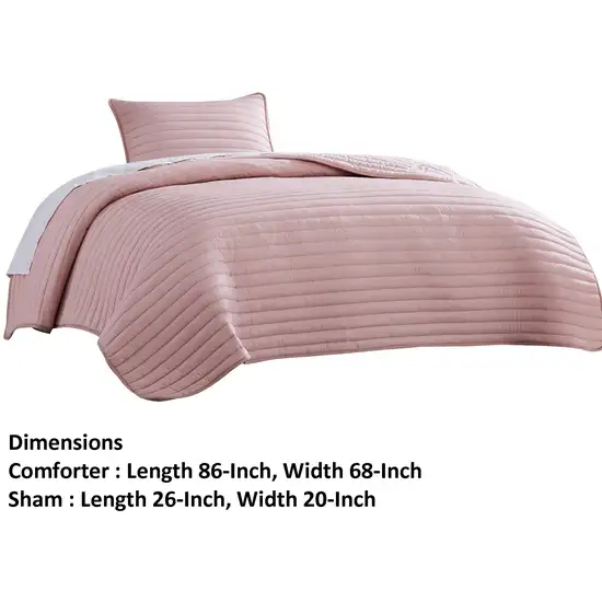 Cabe 2 Piece Twin Comforter Set, Polyester Puffer Channel Quilt Photo 5