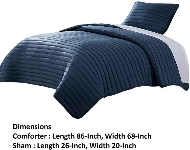Cabe 2 Piece Twin Comforter Set, Polyester Puffer Channel Quilted Photo 5