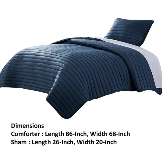 Cabe 2 Piece Twin Comforter Set, Polyester Puffer Channel Quilted Photo 5