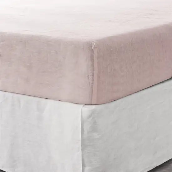 Champagne Pink Linen  Fitted sheet Photo 3