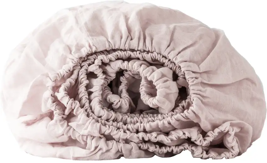 Champagne Pink Linen  Fitted sheet Photo 1