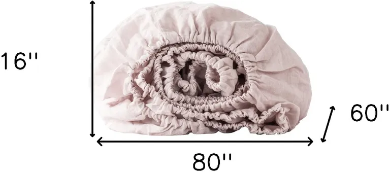 Champagne Pink Linen Fitted sheet Photo 4