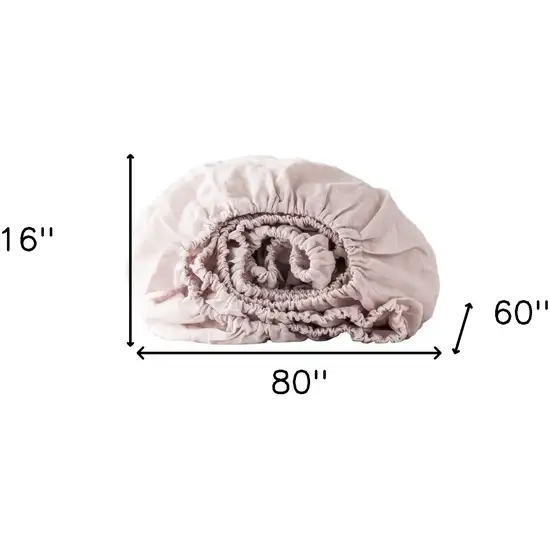 Champagne Pink Linen  Fitted sheet Photo 4