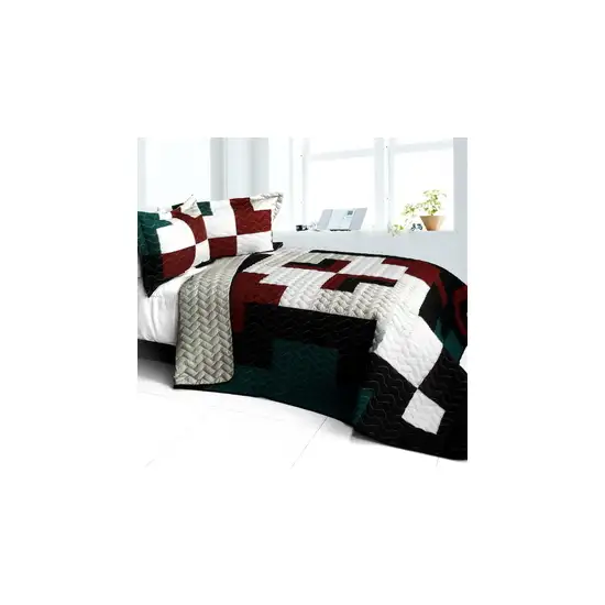 Cheerful Kissing Fish -  3PC Vermicelli - Quilted Patchwork Quilt Set (Full/Queen Size) Photo 2