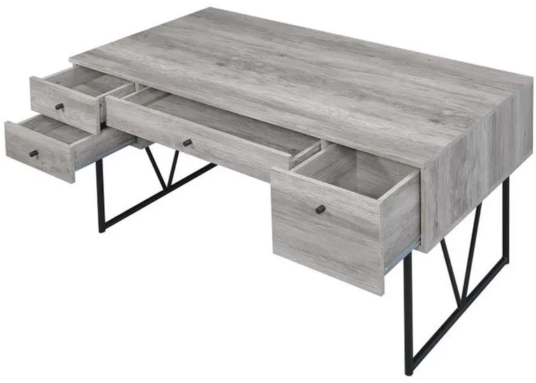 Chic Atelier Writing Desk 4 Drawer, Driftwood Gray Photo 4