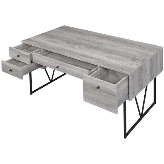 Chic Atelier Writing Desk 4 Drawer, Driftwood Gray Photo 4