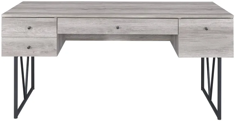 Chic Atelier Writing Desk 4 Drawer, Driftwood Gray Photo 2