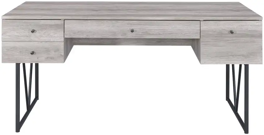 Chic Atelier Writing Desk 4 Drawer, Driftwood Gray Photo 2