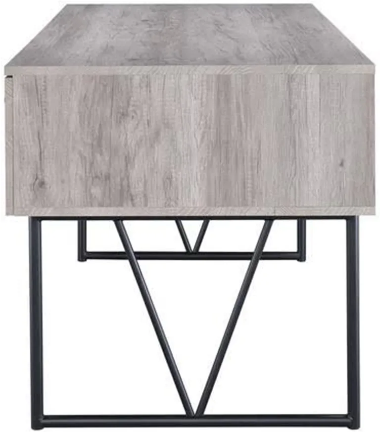 Chic Atelier Writing Desk 4 Drawer, Driftwood Gray Photo 3