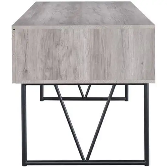 Chic Atelier Writing Desk 4 Drawer, Driftwood Gray Photo 3