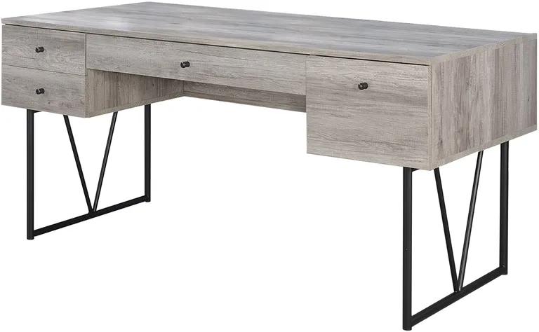 Chic Atelier Writing Desk 4 Drawer, Driftwood Gray Photo 1