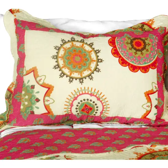 Children of Heaven -  3PC Cotton Contained Vermicelli-Quilted Patchwork Quilt Set (Full/Queen Size) Photo 2