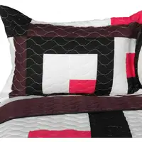 Photo of Chocolate Kingdom - 3PC Vermicelli-Quilted Patchwork Quilt Set (Full/Queen Size)
