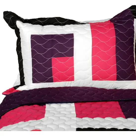 City of Wine -  3PC Vermicelli-Quilted Patchwork Quilt Set (Full/Queen Size) Photo 3
