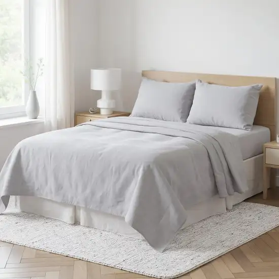 Cloud Linen Full Double Flat Sheet Photo 2