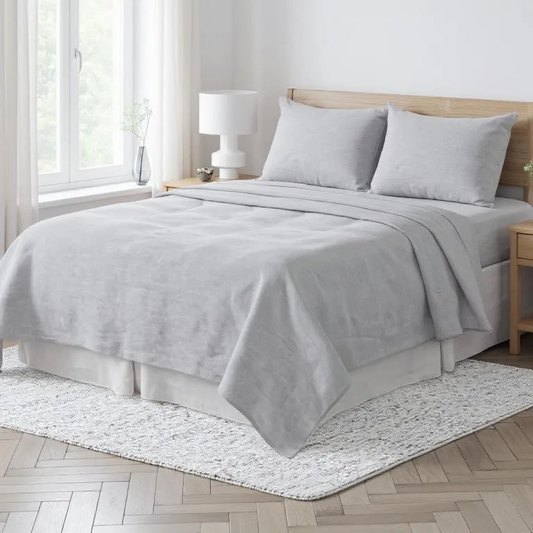 Cloud Linen Twin Flat Sheet Photo 2