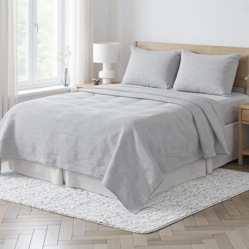 Cloud Linen Twin Flat Sheet Photo 2