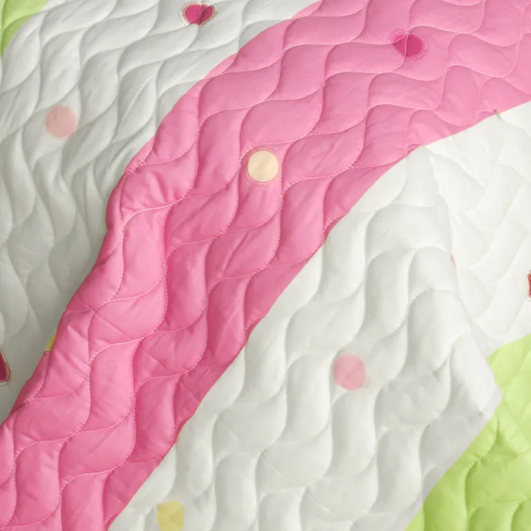 Colorful Life - Cotton 2PC Vermicelli-Quilted Patchwork Quilt Set (Twin Size) Photo 4