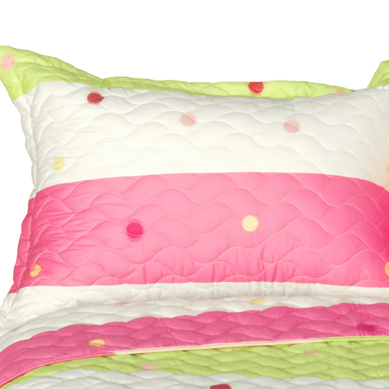 Colorful Life - Cotton 2PC Vermicelli-Quilted Patchwork Quilt Set (Twin Size) Photo 2