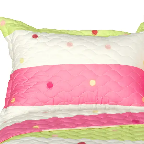 Colorful Life -  Cotton 2PC Vermicelli-Quilted Patchwork Quilt Set (Twin Size) Photo 1