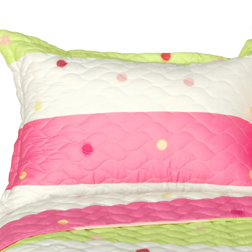 Colorful Life -  Cotton 2PC Vermicelli-Quilted Patchwork Quilt Set (Twin Size) Photo 1